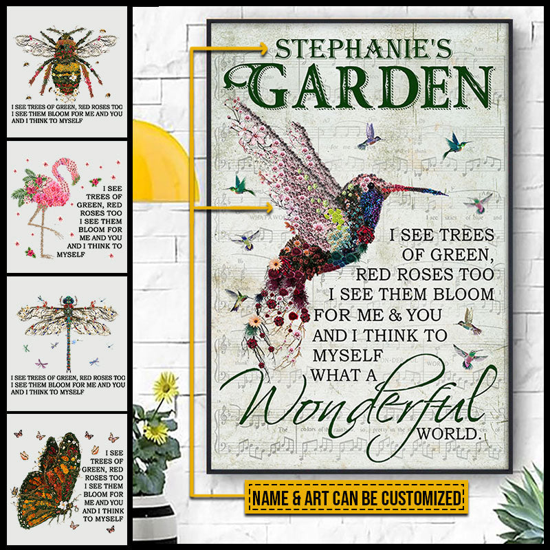 Garden Floral Art What A Wonderful World Custom Poster