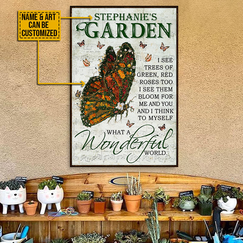 Garden Floral Art What A Wonderful World Custom Poster
