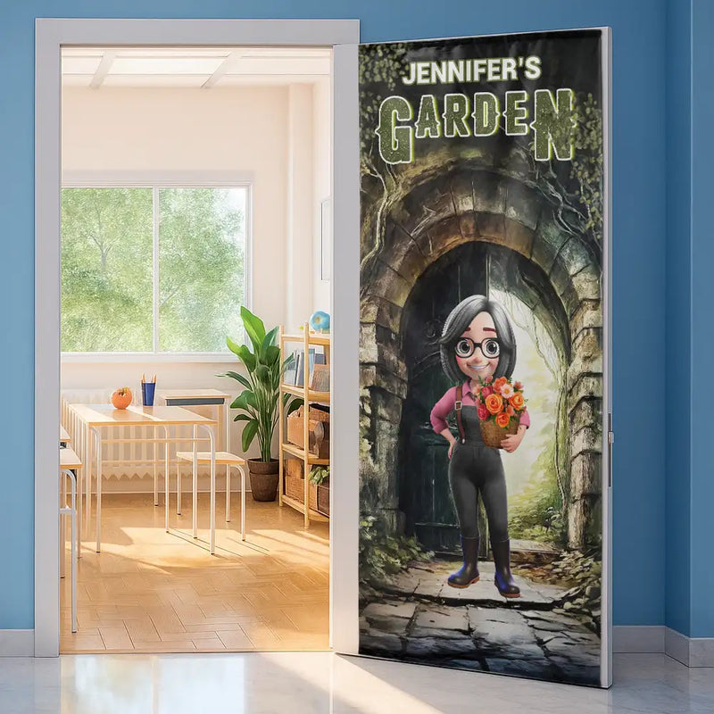 Garden Of The Girl - Personalized Door Cover