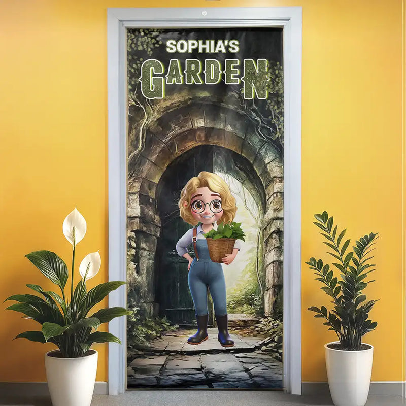 Garden Of The Girl - Personalized Door Cover