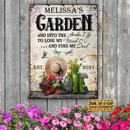 Gardening Floral Garden I Go Custom Classic Metal Signs