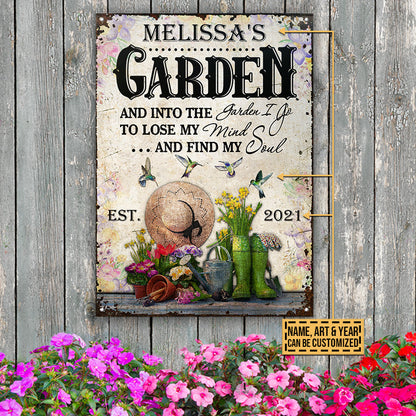 Gardening Floral Garden I Go Custom Classic Metal Signs
