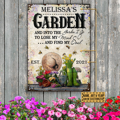 Gardening Floral Garden I Go Custom Classic Metal Signs