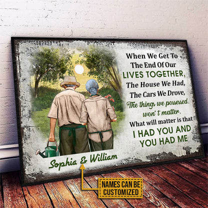 Gardening Old Couple Husband Wife When We Get Custom Poster