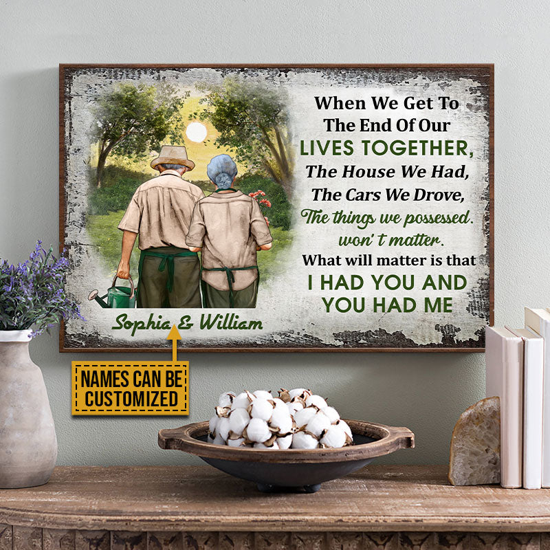 Gardening Old Couple Husband Wife When We Get Custom Poster