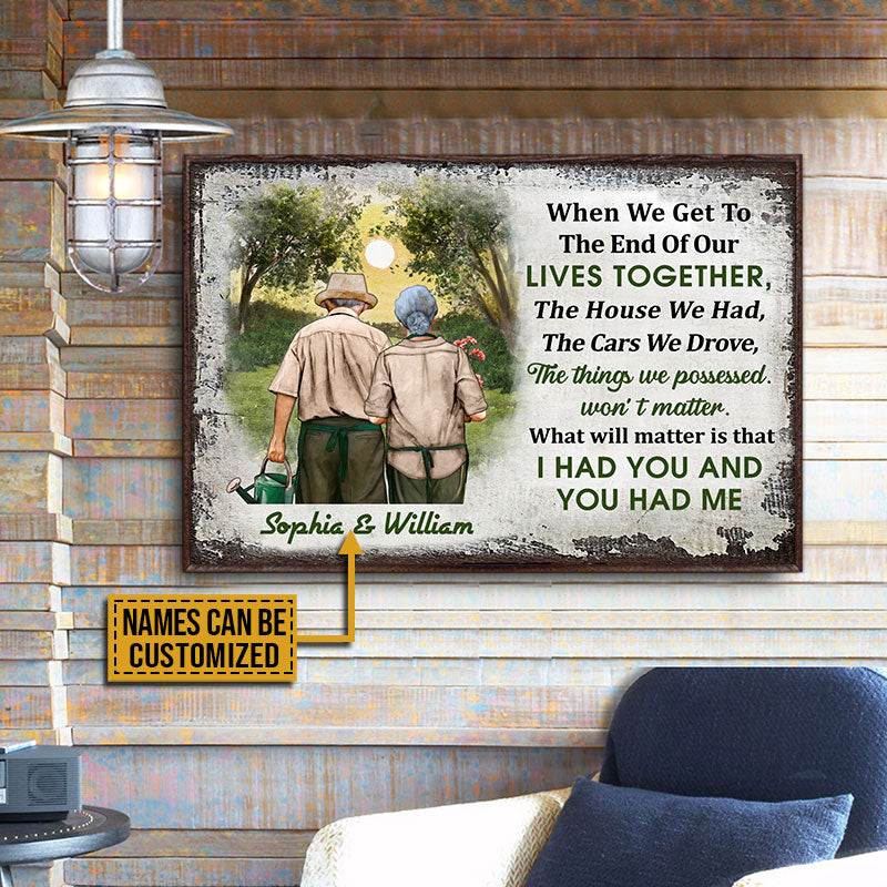 Gardening Old Couple Husband Wife When We Get Custom Poster