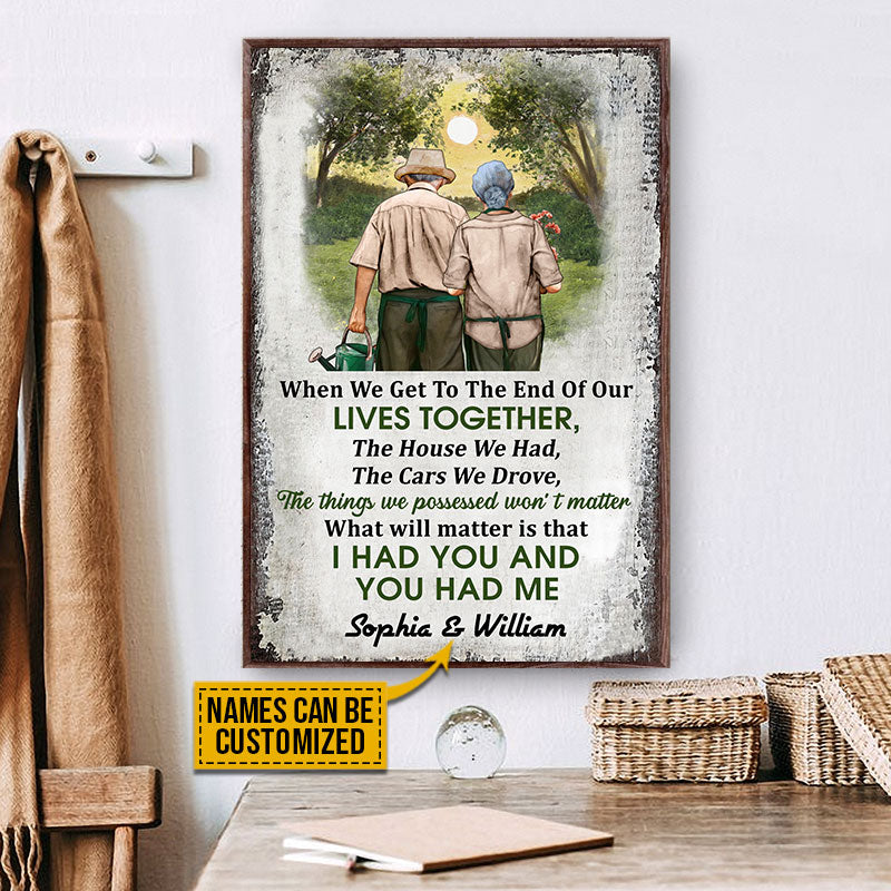 Gardening Old Couple Husband Wife When We Get Vertical Custom Poster