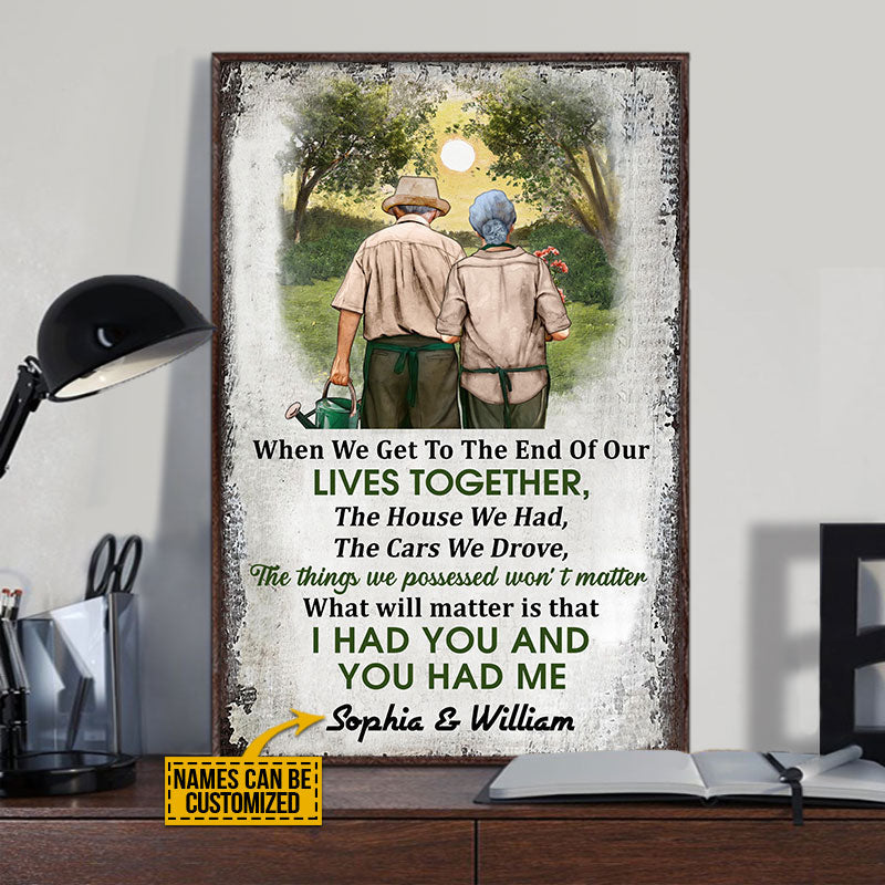 Gardening Old Couple Husband Wife When We Get Vertical Custom Poster