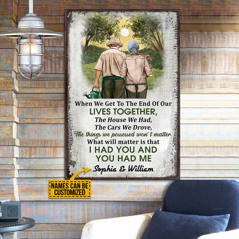 Gardening Old Couple Husband Wife When We Get Vertical Custom Poster