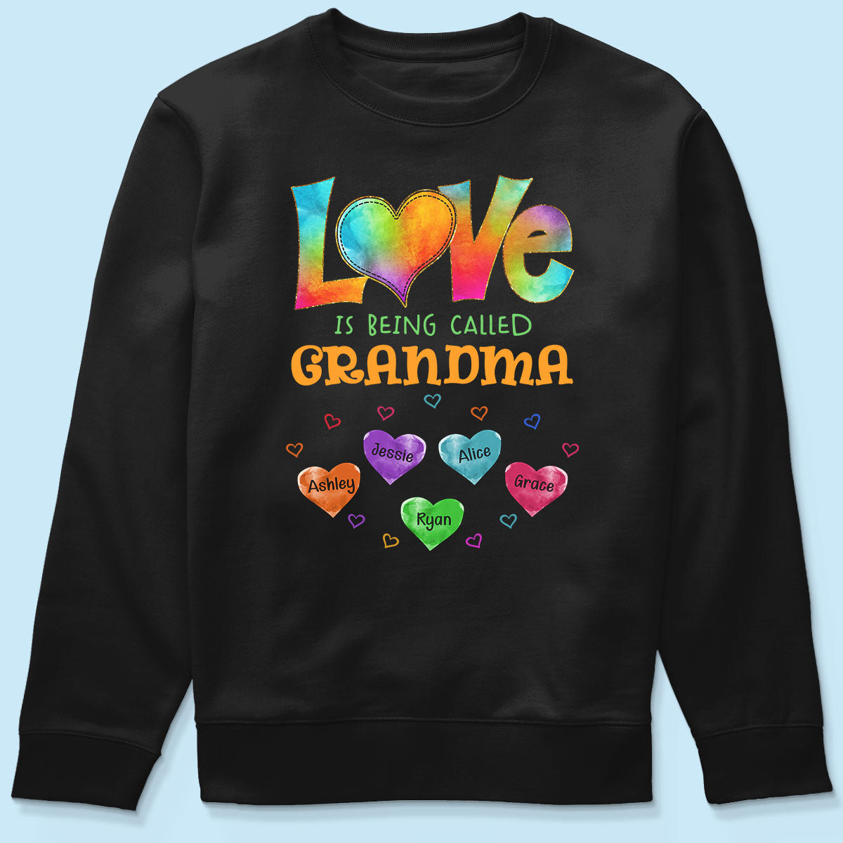 Colorful Pattern Love Is Being Call Grandma Personalized Shirt