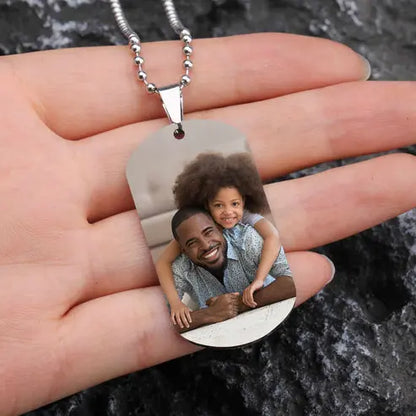 Gift For Dad Dope Black Dad - Personalized Photo Dog Tag Necklace Keychain The Next Custom Gift