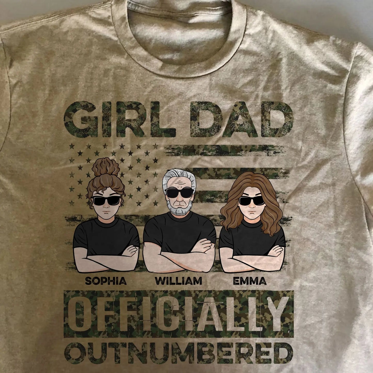 Girl Dad Outnumbered - Personalized Shirt Shirts & Tops The Next Custom Gift