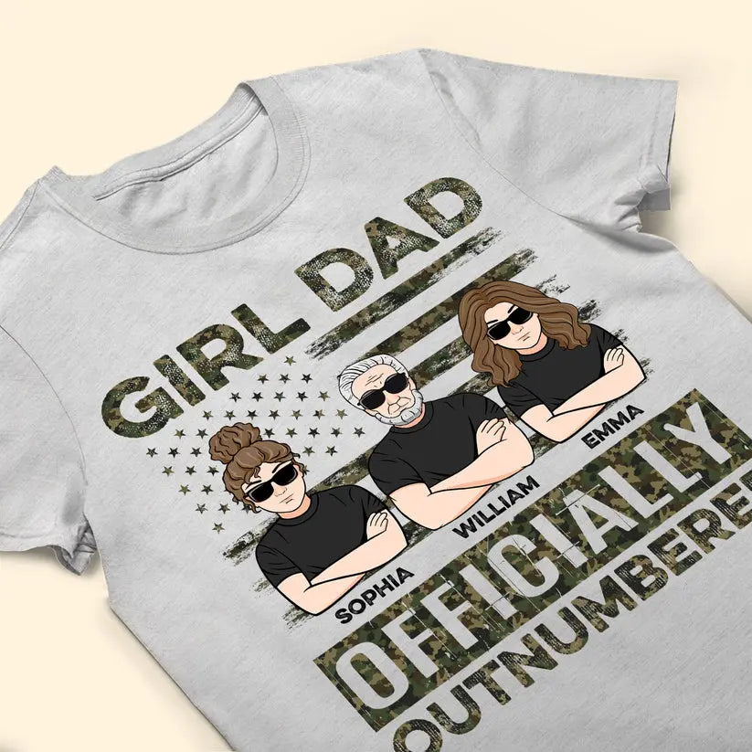 Girl Dad Outnumbered - Personalized Shirt Shirts & Tops The Next Custom Gift