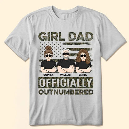 Girl Dad Outnumbered - Personalized Shirt Shirts & Tops The Next Custom Gift