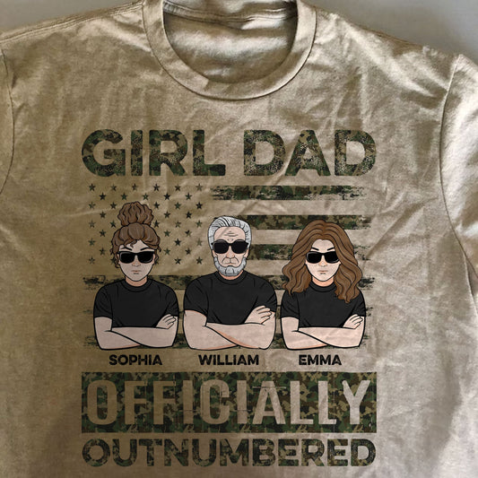 Girl Dad Outnumbered - Personalized Shirt