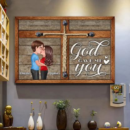 God Gave Me You Kissing Couple Gift For Him Her Personalized Poster Poster The Next Custom Gift