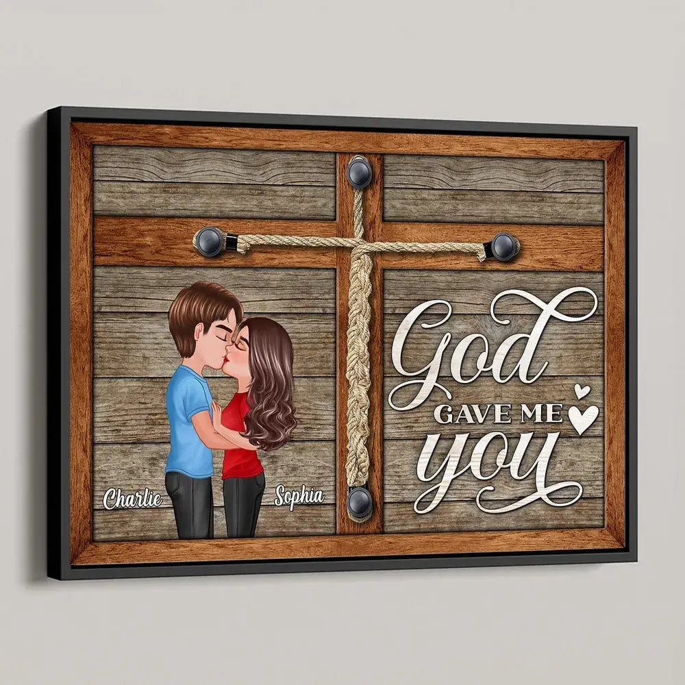 God Gave Me You Kissing Couple Gift For Him Her Personalized Poster Poster The Next Custom Gift