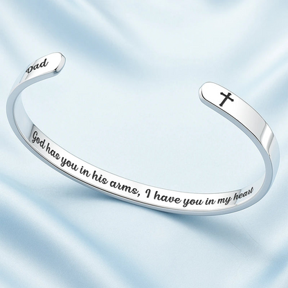 I Will Carry You With Me Until I See You Again - Personalized Bangle Bracelet Cuff