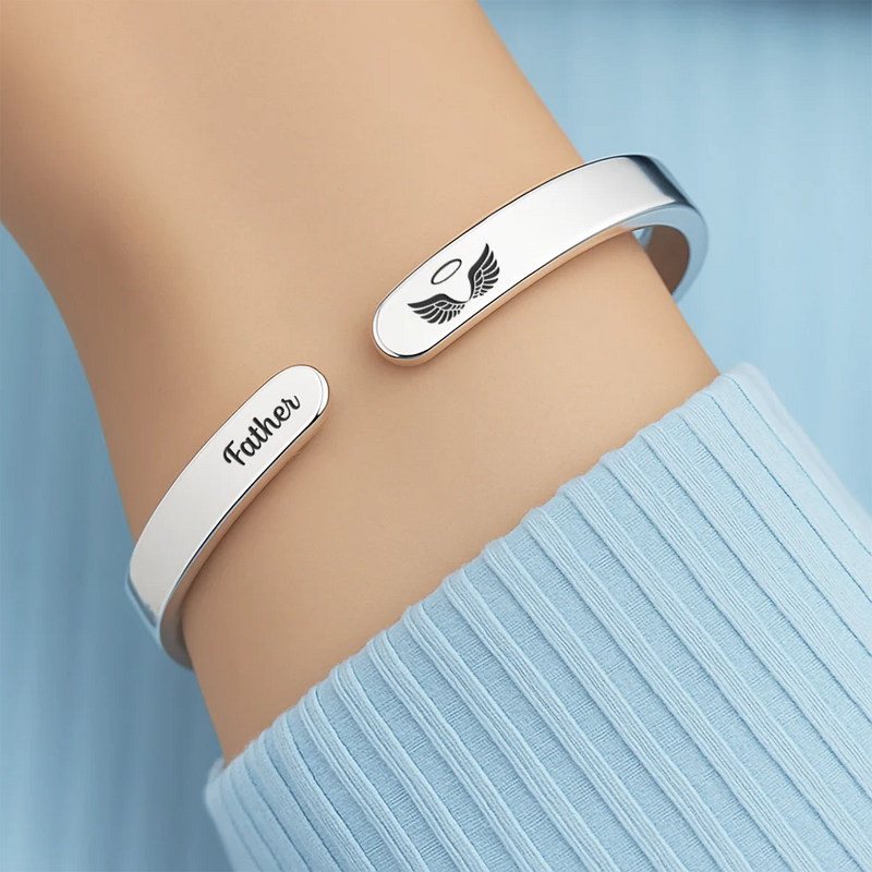 I Will Carry You With Me Until I See You Again - Personalized Bangle Bracelet Cuff