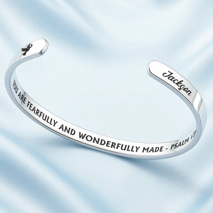 God Is Within Her Bible Verse - Personalized Bangle Bracelet Cuff