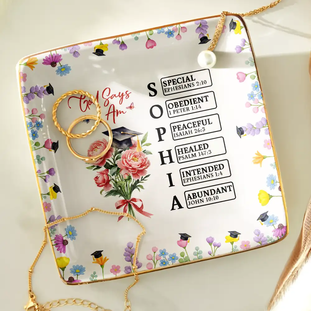 God Says You Bloomed To This Moment - Personalized Ring Dish