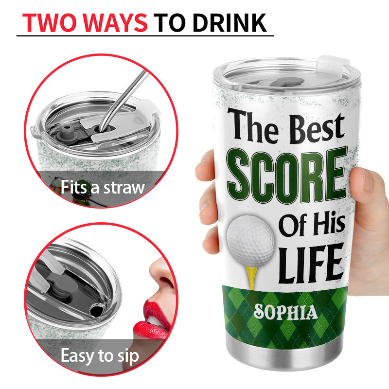 Golf Couple Golfer Best Score Custom Tumbler, Couple Gift