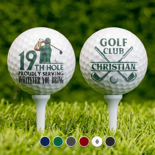 Golf Lovers - Hole Golf Club Proudly Serving - Personalized Golf Ball Golf Ball The Next Custom Gift