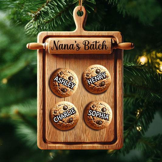 3D Effect Grandma's Batch Cookies Cutting Board Christmas Personalized Acrylic Ornament