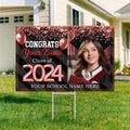 Graduate - Senior Photo Multicolor Glitter Balloon Yard Sign With Stake - Personalized Congrats 2024 Banner The Next Custom Gift