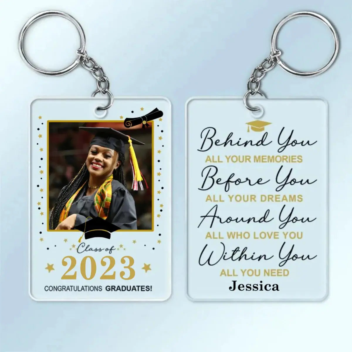 Graduation - Behind You All Your Memories - Personalized Acrylic Keychain (LH) Keychain The Next Custom Gift