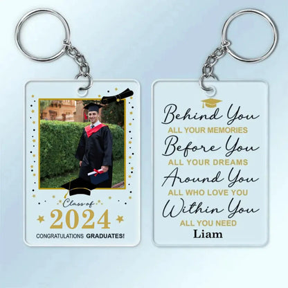 Graduation - Behind You All Your Memories - Personalized Acrylic Keychain (LH) Keychain The Next Custom Gift