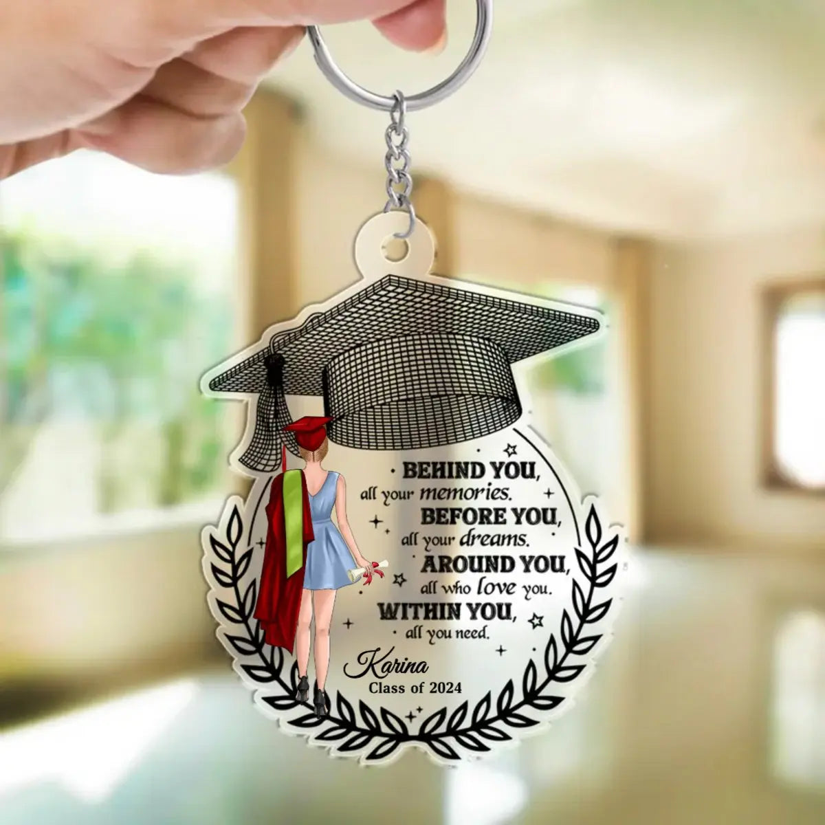 Graduation - Behind You All Your Memories - Personalized Acrylic Keychain (XX) Keychain The Next Custom Gift