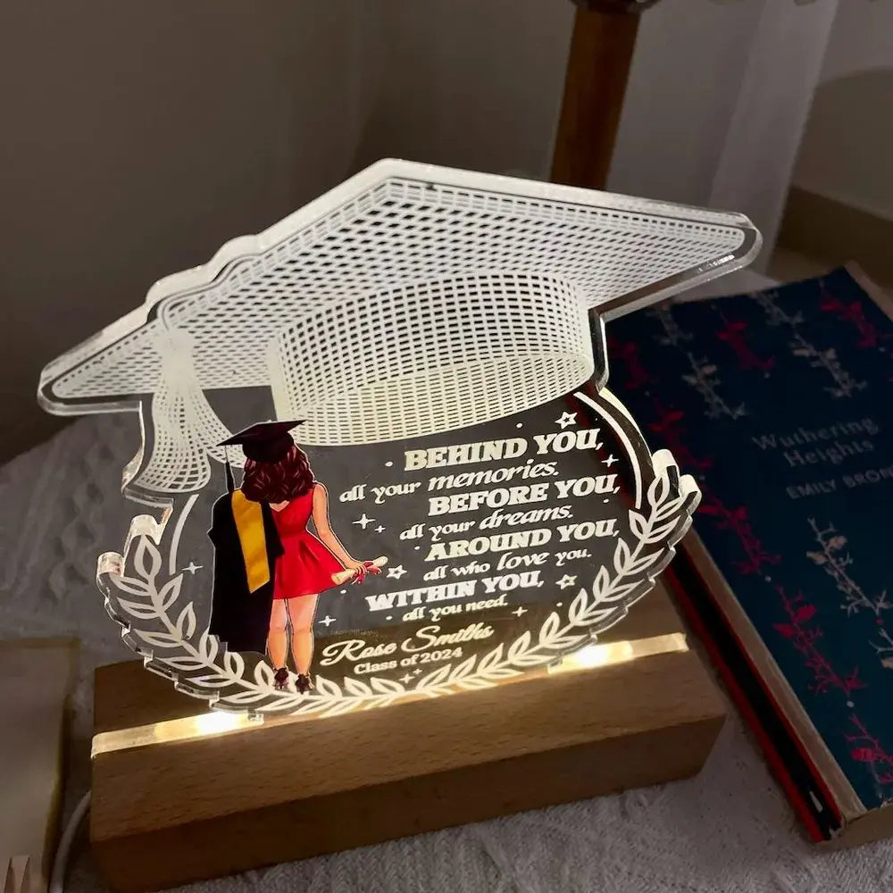 Graduation - Behind You All Your Memories - Personalized Shape Warm LED Night Light LED Night Light The Next Custom Gift