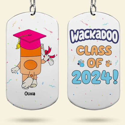 Graduation - Bluey And Bingo Wackadoo Class Of 2024 - Personalized Stainless Steel Keychain Stainless Steel Keychain The Next Custom Gift