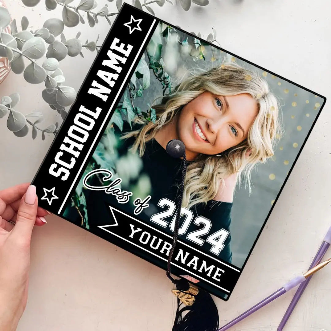 Graduation- Class Of 2024 Photo Graduation - Personalized Graduation Cap Topper Frame Light Box The Next Custom Gift