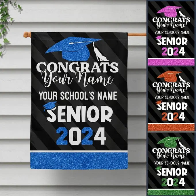 Graduation - Class of 2024 Senior Gift - Personalized Garden Flag Garden Flag The Next Custom Gift