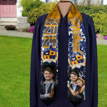 Graduation - Custom Photo And Name 2024 - Personalized Stoles Sash For Graduation Day (HB) Stoles Sash The Next Custom Gift