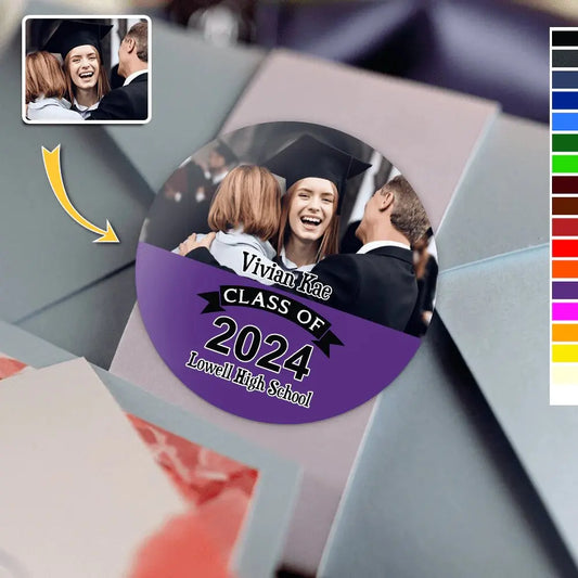 Graduation - Custom Photo And School Name Class Of 2024 - Personalized Roll Sticker  The Next Custom Gift