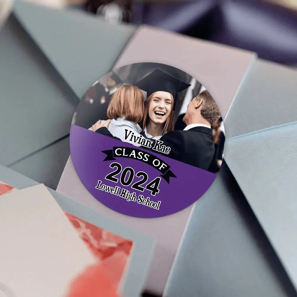 Graduation - Custom Photo And School Name Class Of 2024 - Personalized Roll Sticker  The Next Custom Gift