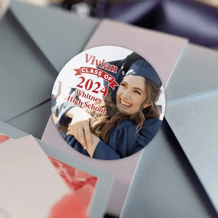 Graduation - Custom Photo Class Of 2024 Congrats Graduation - Personalized Roll Sticker  The Next Custom Gift