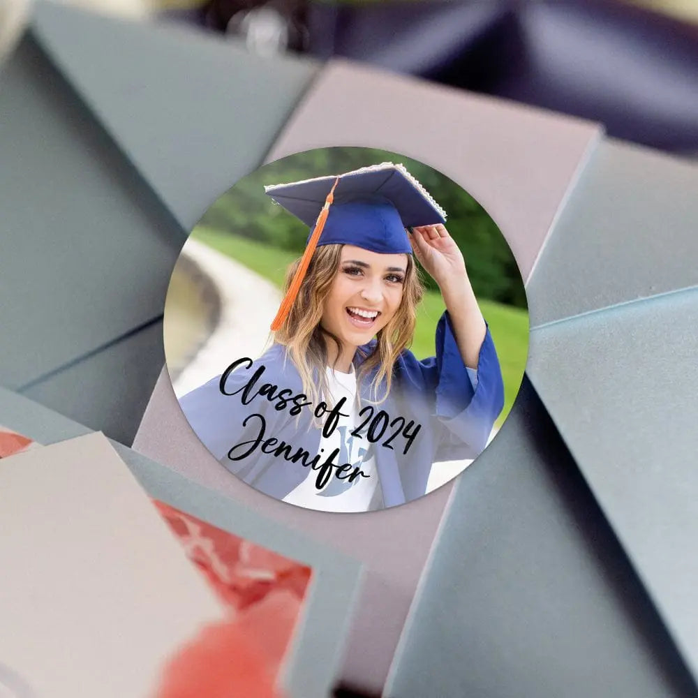 Graduation - Custom Photo Class Of 2024 Graduation - Personalized Roll Sticker  The Next Custom Gift