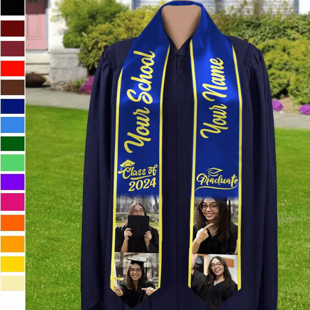 Graduation - Custom Photo Class of 2024 - Personalized Stoles Sash For Graduation Day Stoles Sash The Next Custom Gift