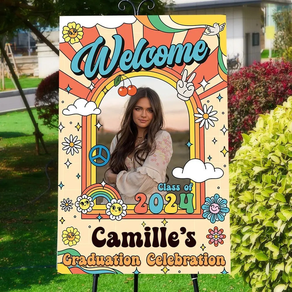 Graduation - Custom Photo Graduation Party Welcome Sign - Personalized Grad Party Sign Grad Party Sign The Next Custom Gift