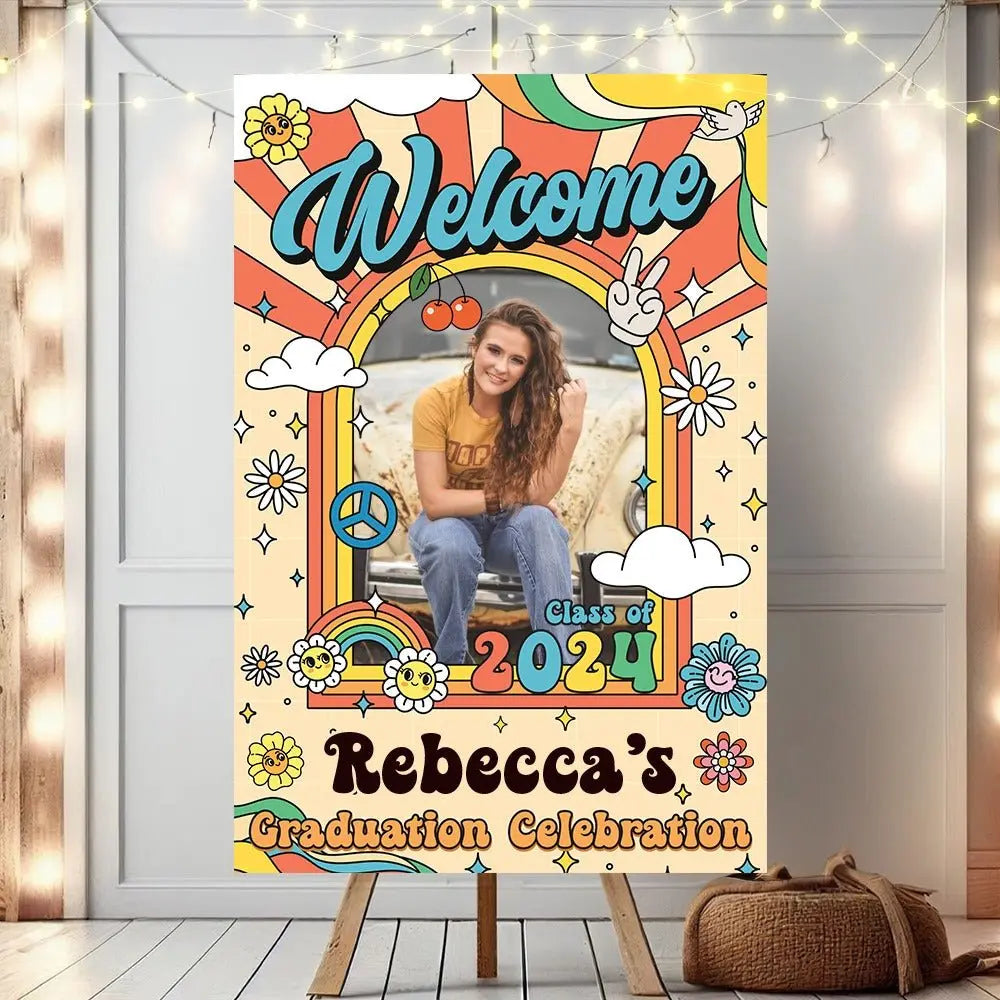 Graduation - Custom Photo Graduation Party Welcome Sign - Personalized Grad Party Sign Grad Party Sign The Next Custom Gift