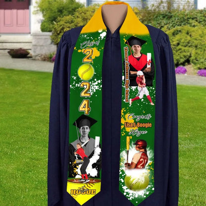 Graduation - Custom Portrait Photo Class Of 2024 With Sporty Style Graduation - Personalized Stoles Sash For Graduation Day (HB) Stoles Sash The Next Custom Gift