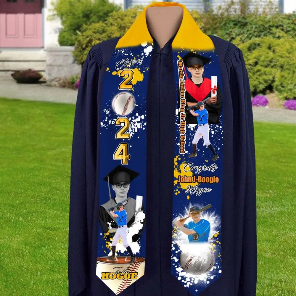 Graduation - Custom Portrait Photo Class Of 2024 With Sporty Style Graduation - Personalized Stoles Sash For Graduation Day (HB) Stoles Sash The Next Custom Gift