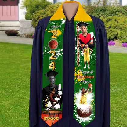 Graduation - Custom Portrait Photo Class Of 2024 With Sporty Style Graduation - Personalized Stoles Sash For Graduation Day (HB) Stoles Sash The Next Custom Gift