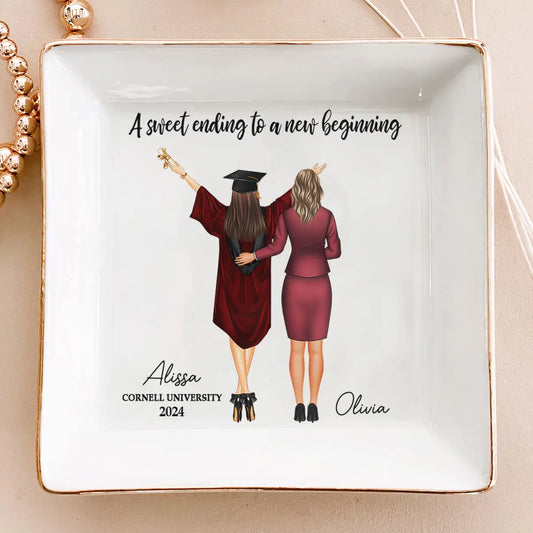 Graduation Gift A Sweet Ending To A New Beginning - Personalized Jewelry Dish Dish The Next Custom Gift