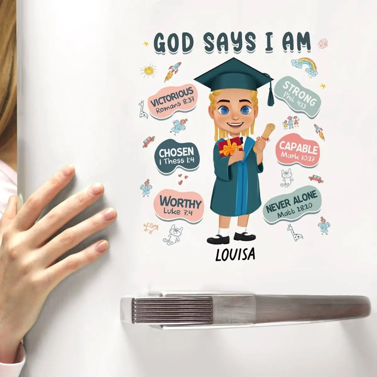 Graduation - God Says I Am - Personalized Decor Decal Decal The Next Custom Gift