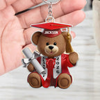 Graduation Bear 3D Effect - Personalized Acrylic Keychain